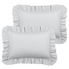 PiccoCasa Brushed Ruffle Pillowcases 2 Pack, Soft Breathable Pillow Covers