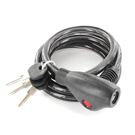 TERF® Heavy Duty Bicycle Cable Lock 1500mm (1.5 Meter) Long and 7mm Thick Spiral Steel Cable with Vinyl Cable Cover Ideal for Electric Bike Cycle Garage Door Gate and Out Door Equipment - Pack of 1