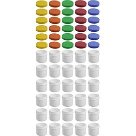 Frühes Forschen 30 Salbendosen flach, 25ml Inhalt mit farbigen Deckeln