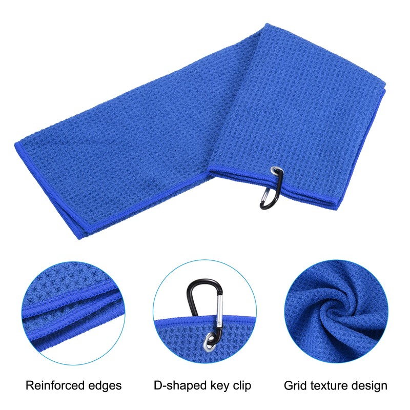 PATIKIL 20"x16" Tri-Fold Golf Towels, Waffle Pattern Towels Soft Fiber