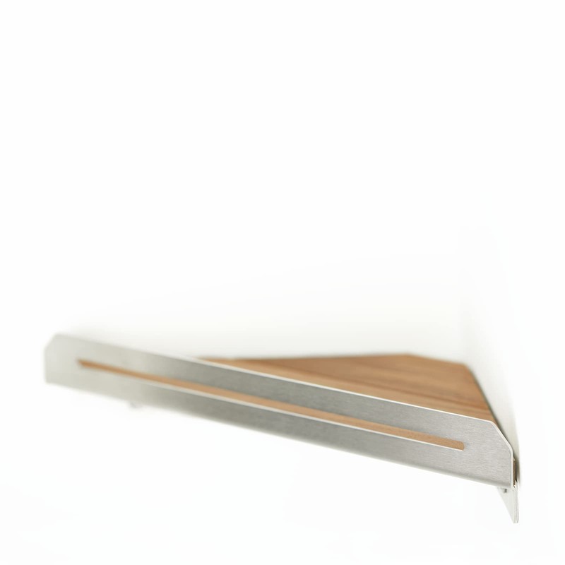 Seachrome Corner Shower Shelf in a Satin Finish with a