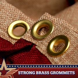 G128 USA Tea Stained Pleated Fan Flag 3x6FT Burlap Embroidered Polyester Stars and Stripes