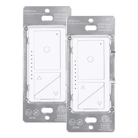 TORCHSTAR Dimmer Switch for Dimmable LED/CFL/Incandescent Lights, 8 Brightness Levels, Single Pole or 3 Way Slim Dimmer Light Switches, MCU Smart-chip and 3 Button Control, ETL-Listed, Pack of 2