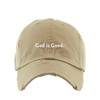 God is Good Vintage Baseball Cap Embroidered Cotton Adjustable Distressed