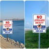JIAMING No Lifeguard On Duty Signs,2 Pack 14x10 Inch Swim