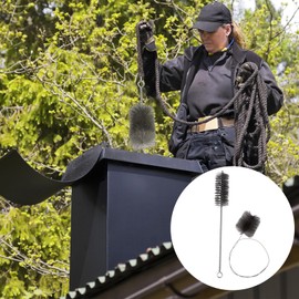 Ein Satz von 3 Ofenrohrbürsten 40 mm 80 mm 150 mm Kaminbürste Set, mit 1,5 Meter langem Stahldraht Ofenrohrbürste, Backofenbürsten Reinigungsset Kesselbürste Schornsteinkehrbürste Kaminbürste Stahldra