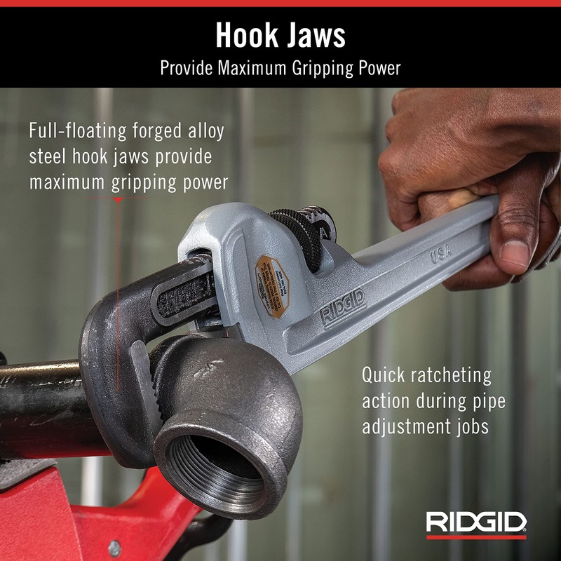 RIDGID 31100 Model 818 Aluminum Straight Pipe Wrench, 18-inch Plumbing