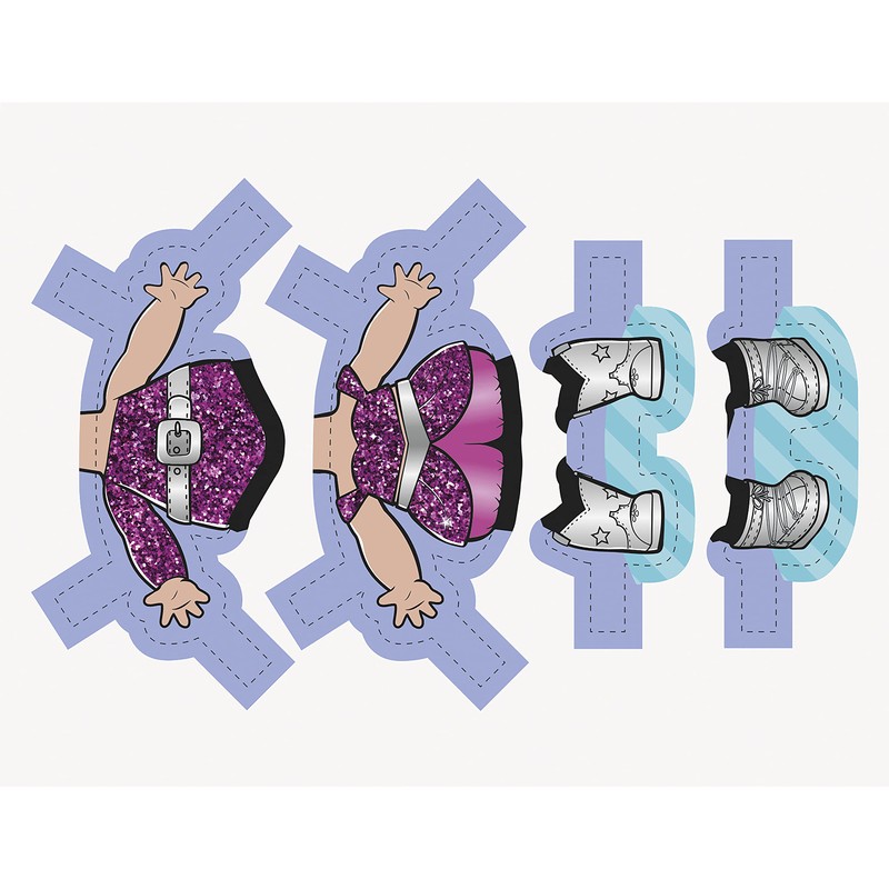 Multicolor LOL Surprise Paper Dolls - 2 Count | Disposable