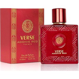 Verse Adonis Red for Men - 100ml Eau De Parfum Spray - Fruity Warm & Floral Fragrance Smell Fresh All Day Long Lasting Includes NovoGlow Carrying Pouch Gift for All Occasions