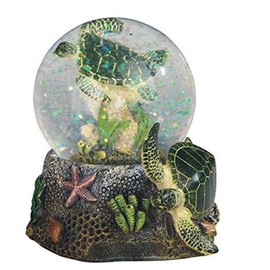 StealStreet 3.75 Inch Marine Life Snow Globe with Sea Turtle Statue Figurine Collectible, 3.75", Green