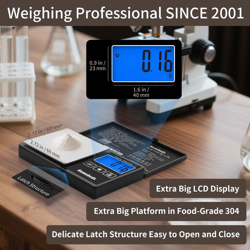 Homebuds 500g Digital Gram Scale High Precision in 0.01g with