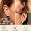 Kakonia 13 Pairs Small Silver Hoop Earrings Set for Women