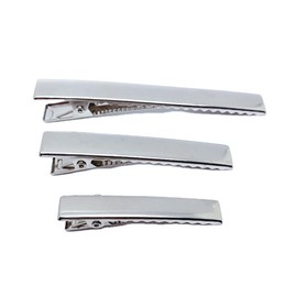 MAHAVIMOKSA 150pcs Mixed 3 Sizes Flat Single Prong Alligator Hair Clips for DIY Craft (Silver)