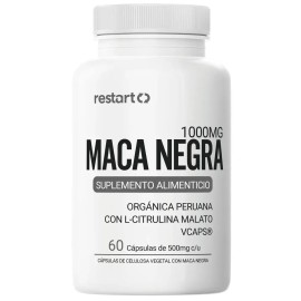 Restart Maca Negra Orgnica Peruana  L-Citrulina  Black Maca Premium 1000mg por Porcin  Suplemento Natural Hombre Testo  Testosterona Vitaminas para...