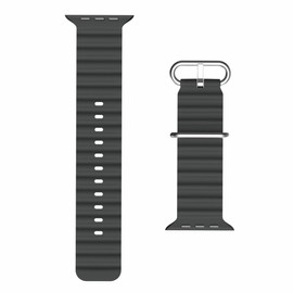 TRINITY トリニティ 互換品 肌触りさらさら 消臭機能付き エラストマーウェーブバンド AppleWatch42mm/41mm/40mm/38mm用 TR-AW26S-ABEW-BK