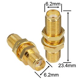 BOOBRIE Pack of 5 SMA Female to Female Coaxial Adapter SMA to SMA Bulkhead Connector SMA Female Connector SMA to SMA Female Adapter SMA to SMA 4G Antenna Socket Adapter for SMA Coaxial Cable for WiFi
