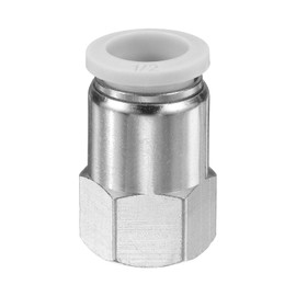 sourcing map Push to Connect Fittings 1/2" Tube OD x 1/4" NPT Thread Female Straight Pneumatic Tube Fittings PCF1/2-N02 Quick Connect Air Line Fittings Air Hose Fittings, White