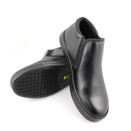 Laforst Custer Mens Work Slip Resistant Tumble Leather Slip On Server Flats Black 10