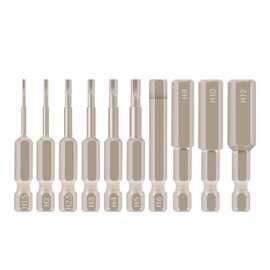10PCS Allen Key Drill Bit Set Screwdriver Set 50mm/2 inch Long Metric H1.5-H12 Magnetic 1/4 Inch Hex Shank