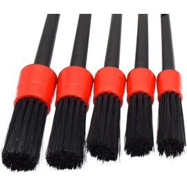 Vmingo Cepillo para Detallar Brocha Lavado Auto SUV Camioneta Detallado Automotriz Interior Exterior Limpieza Diferentes Tamaños Semi-Rigida 5 Piezas