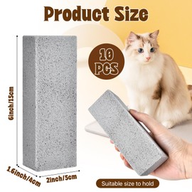Boocalny 10Pcs Pumice Stone for Dog Hair Removal, 6 Inch Pet Hair Remover, Cleaning Pet Hair Stone Dog Fur Removal Tool for Car Bedding Carpet Furniture Cleaning (6 x 2X 1.6 inch