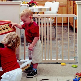 NORTH STATES Wood Stairway Swing Baby Safety Pet Gate