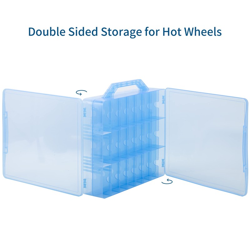 KISLANE Double Sided Storage Case for 48 Cars, Matchbox Cars,