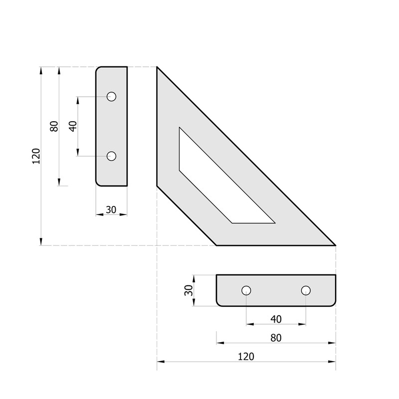 2 x Sossai® Truss Design Shelf Brackets | Shelf Bracket