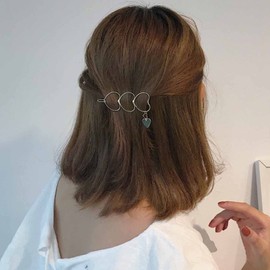 Cimenexe Bohemian Heart Hair Clip Hollow Heart Hair Clip Love Heart Dangle Hair Pin Gold Triple Heart Hair Pins Clips Metal Heart Headpiece Decorative Hair Accessories Jewellery for Women and