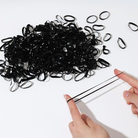 Zulfaye Hair Bands, Elastic Bands for Girls, Hair Accessories for Women, Black Hair Elastic Bands, Small Rubber bands in a pack of 250