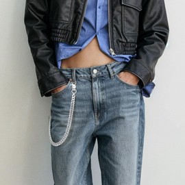 Hariendny Pants Chain for Men Silver Heavy Duty Wallet Chain Keychain Metal Punk Pocket Keychain with Spring O Ring Goth Accessories for Pants Jeans Clothing