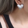 Minimalist Heart Earring Stainless Steel Acrylic Love Heart Shaped Stud
