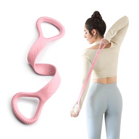 Zmarthumb Figure 8 Resistance Band, Resistance Bands for Working Out Chest Arm and Shoulder Stretch Exercise Equipment for Yoga, Pilates, Stretching Daily Training is Easy to Carry (Pink)