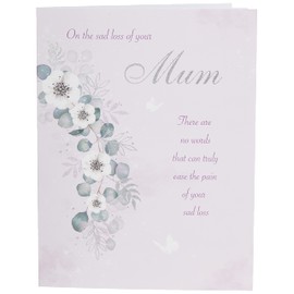Regal Publishing C80803 Classic Symapthy Card Sad Loss of Your Mum,grey|white|pink,8 x 6 inches