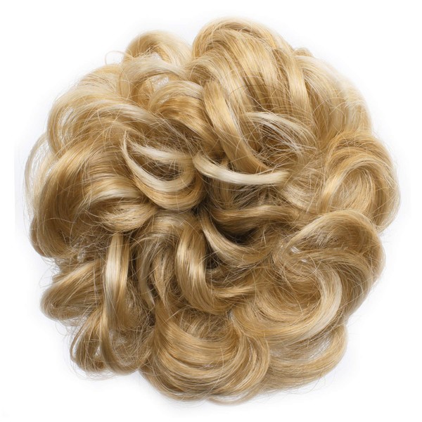 OneDor Ladies Synthetic Wavy Curly or Messy Dish Hair Bun Extension Hairpiece Scrunchie Chignon Tray Ponytail (24H613#)