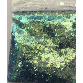 the glitters world Super Sparkling Glitter Hexagon Mix-Sea Green Turquoise-Nail Art Craft-US - tbsp