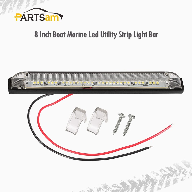 Partsam 4pcs 8" 30Led Utility Strip Light Boat Marine Lights,