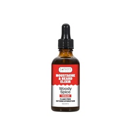 Safah’s Natural - Woody Spice Elixir Beard Oil - Natural Moisturiser for Soft, Manageable Facial Hair - Promotes Growth, Eliminates Itchiness & Beard ruff – 50ml