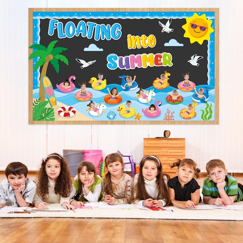 Summer Bulletin Board Classroom Decorations Floating into Summer Paper Cutouts