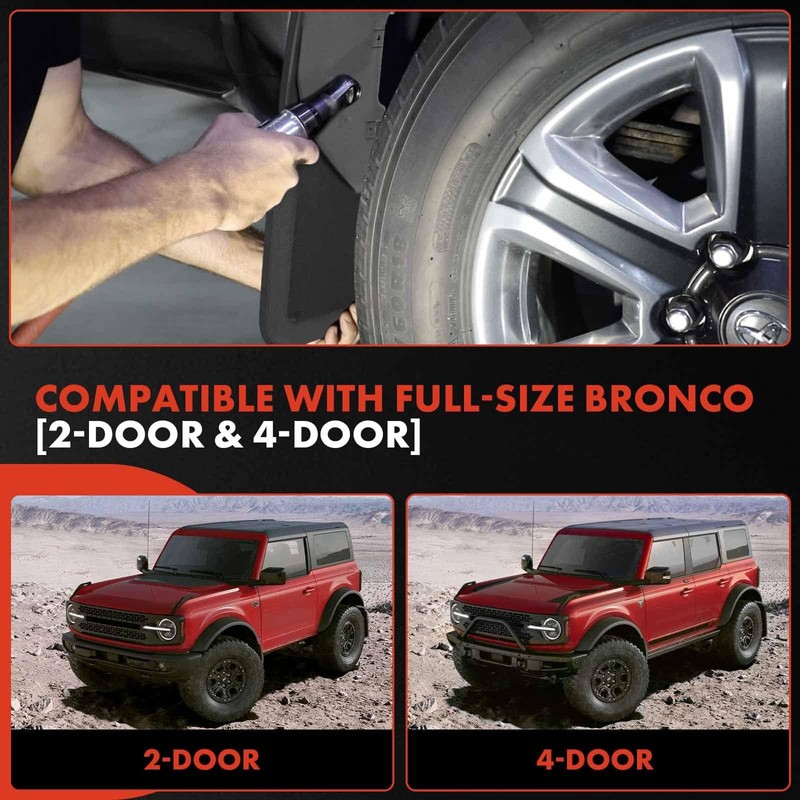 A-Premium - 4PCS Mud Flaps Splash Guards W/Hardware Compatible with