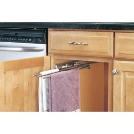 Rev-A-Shelf 563-47 C Three Prong Pull-Out Towel Bar, Chrome/Wire