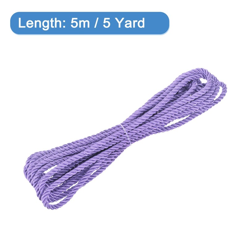 MECCANIXITY Twisted Cord Trim, 5 Yard 5mm 3-Ply Twine Braided