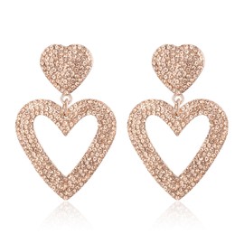 EVER FAITH Heart Earrings, Love Heart Drop Earrings, Gifts for Valentine's Day, Mother's Day, Jewellery, Women, Girls, Crystal