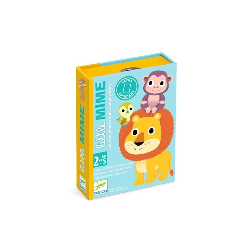 DJECO 35063 Little Mime Animals Card Games, Blue