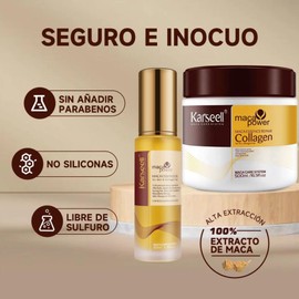 Karseell MACA CARE SYSTEM Pack 2u. - 1 Hair Mask + 1 Argan Oil - Dry and Damaged Hair - Collagen - Moisturising - Repair Treatment - Anti-Frizz - All Hair Types - 500 ml + 50 ml