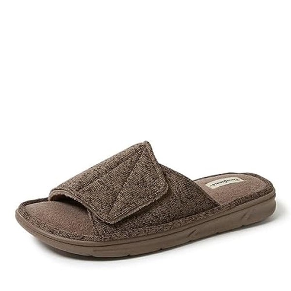 Dearfoams Men's Adjustable Indoor/Outdoor Memory Foam Machine Washable Summer Slide
