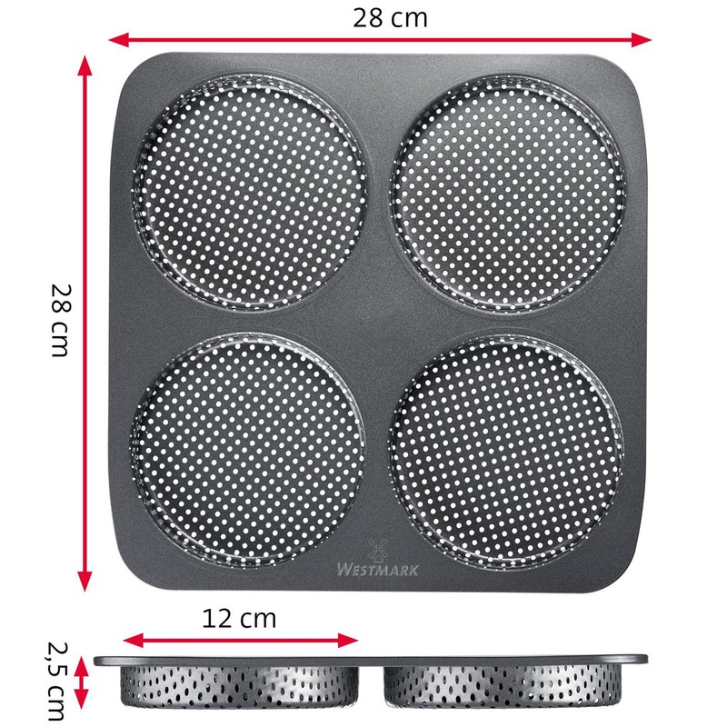 Westmark Burger 32702260 Baking Mould for 4 Burger Buns, Diameter