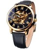 FORSINING Men's Skeleton Steampunk Mechanical Watch Black Mechanical Watch for