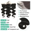 DUAUJUIU 13x4 Body Wave Lace Frontals Transparent Lace Closures Human