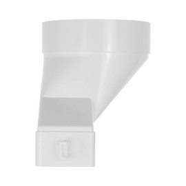 Vent Systems 204 x 60mm Rectangular Flat to Ø125mm Round Duct Connector - Short Horizontal Pipe Inlet, Outlet Coupling - Heating Cooling, Ventilation Port - HVAC System Duct Adapter